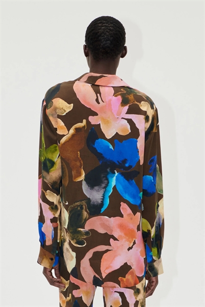 Stine Goya Long Sleeve Skjorte Aquarelle Garden - Shop Online Hos Blossom