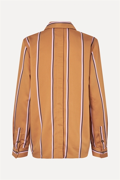 Stine Goya Long Sleeve Skjorte Cocoa Stripes - Shop Online Hos Blossom