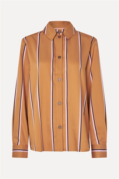 Stine Goya Long Sleeve Skjorte Cocoa Stripes - Shop Online Hos Blossom