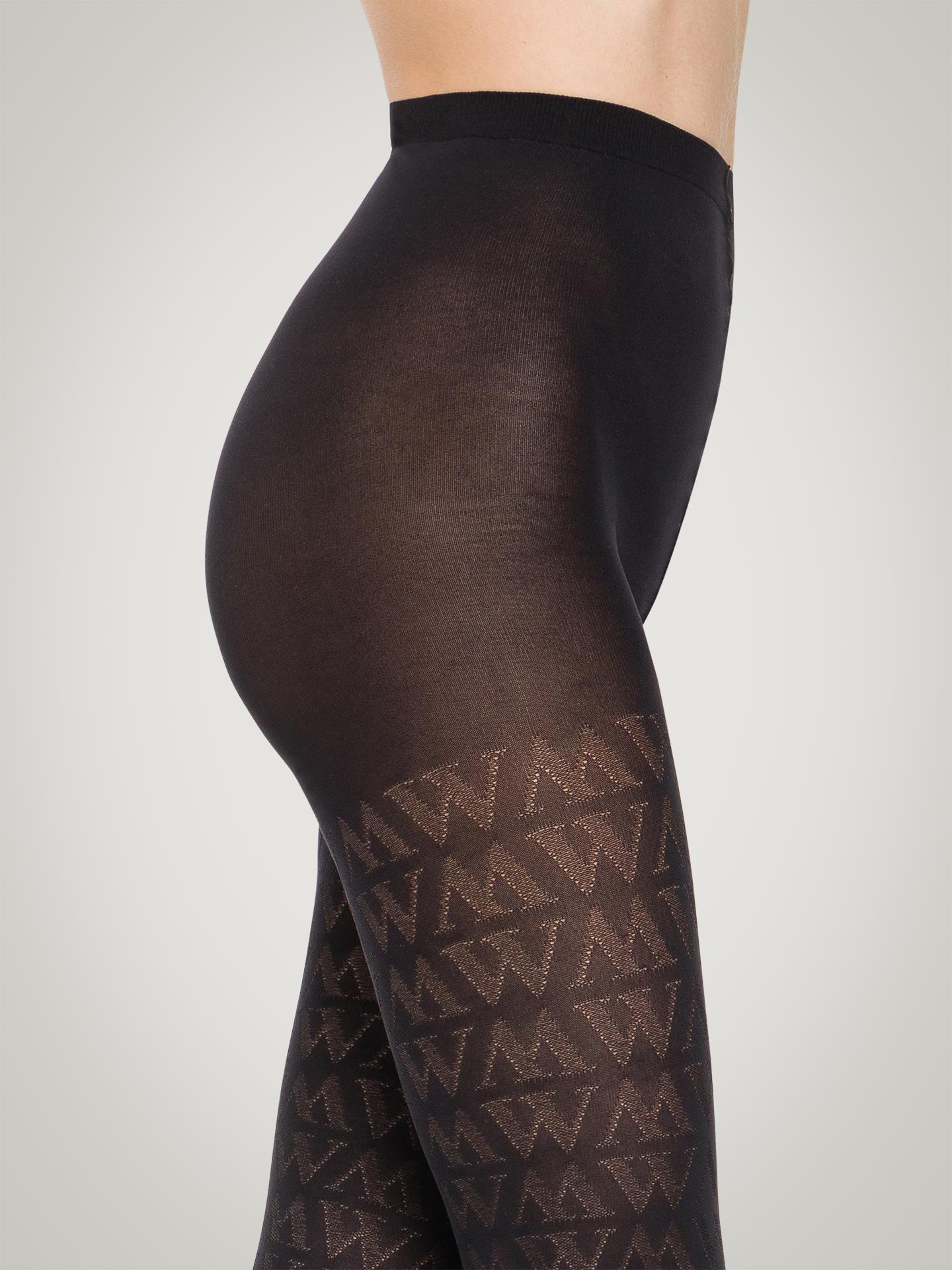 Monogram Jacquard Str mpebukser Black Wolford Nyhed